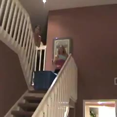 Girl Falls Face First Down Stairs